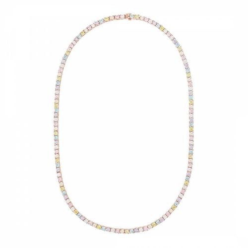 Rose Pastel Rainbow Tennis Necklace - Rosie Fortescue Jewellery - Modalova