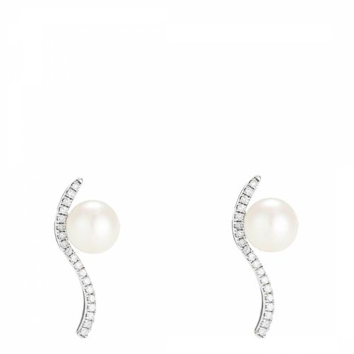 White Sublime Wave Pearl Earrings - Artisan Joaillier - Modalova