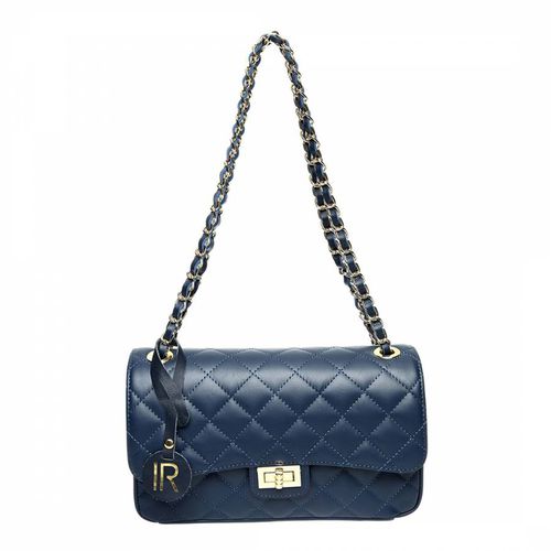 Blue Italian Leather Shoulder Bag - Isabella Rhea - Modalova