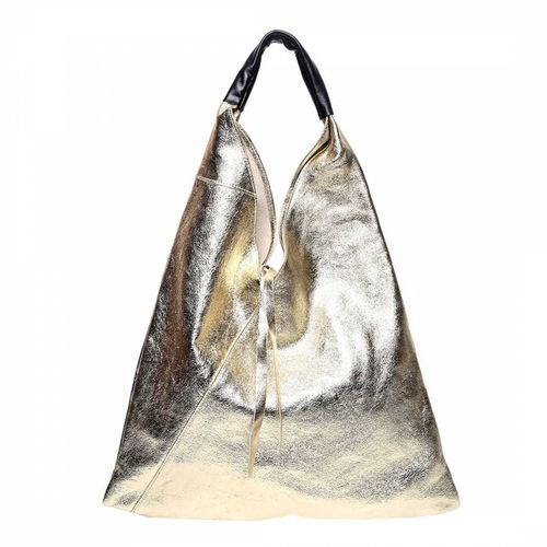 Gold Leather Shopper Bag - Isabella Rhea - Modalova