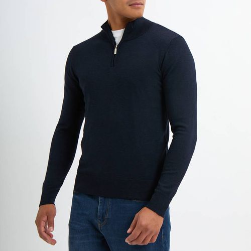 Quarter Zip Cashmere Blend Jumper - Gianni Feraud - Modalova