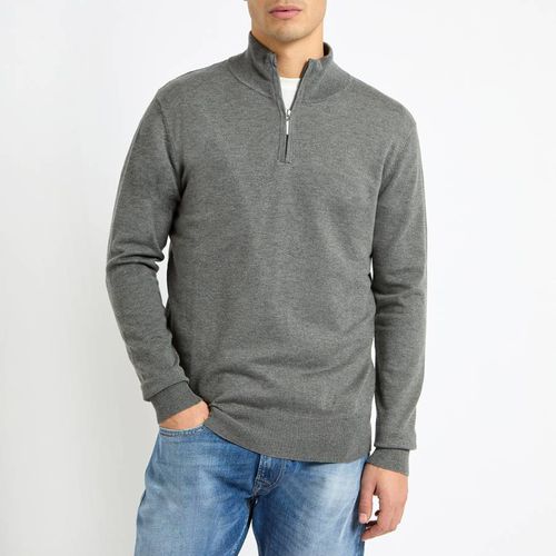 Quarter Zip Cashmere Blend Jumper - Gianni Feraud - Modalova