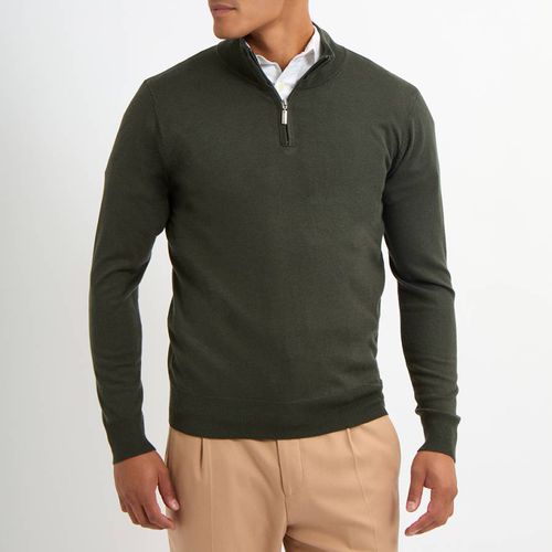 Quarter Zip Cashmere Blend Jumper - Gianni Feraud - Modalova