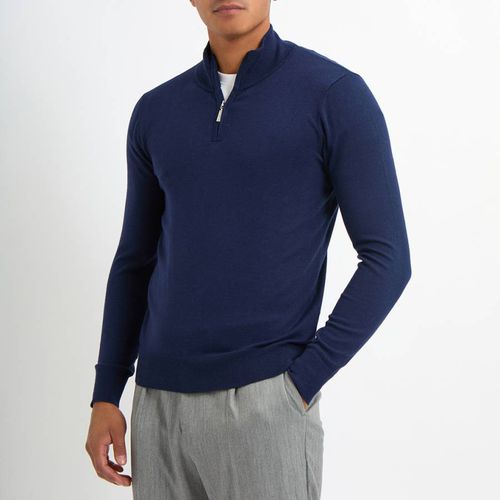 Quarter Zip Cashmere Blend Jumper - Gianni Feraud - Modalova