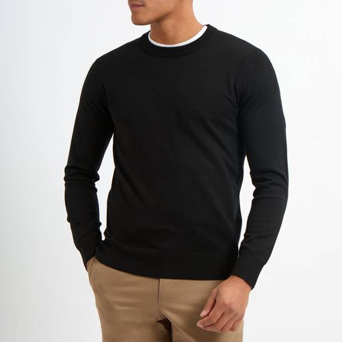 Black Crew Neck Jumper - Gianni Feraud - Modalova