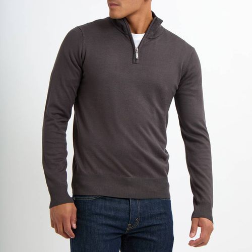 Graphite Quarter Zip Jumper - Gianni Feraud - Modalova