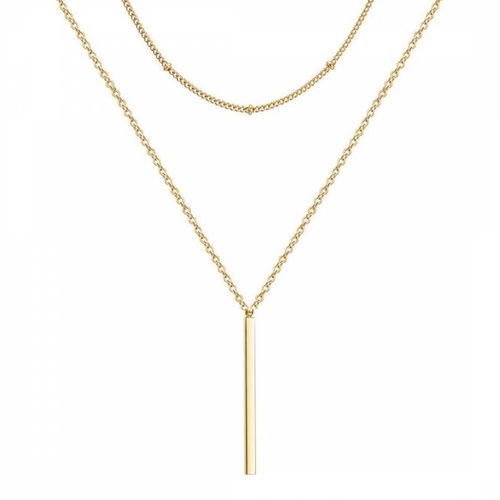 K Gold Double Layer Necklace - Chloe by Liv Oliver - Modalova