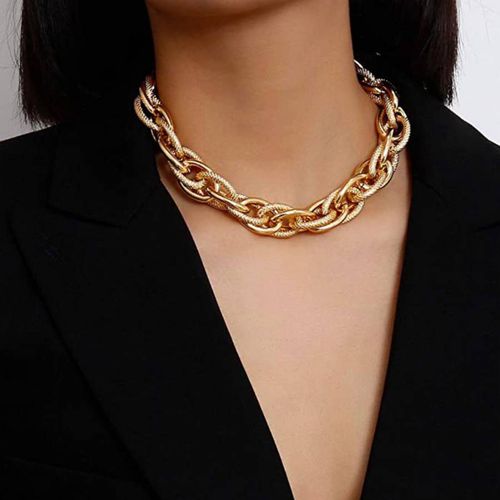 K Gold Chunky Link Necklace - Chloe by Liv Oliver - Modalova