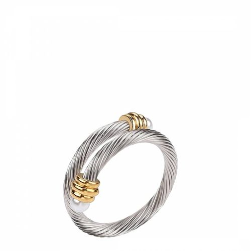 Women's 18K Gold Two Tone Wrap Pearl Ring - Chloe by Liv Oliver - Modalova