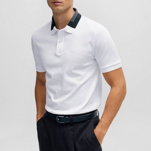 White Cotton Polo Shirt - BOSS - Modalova