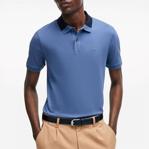 Blue Cotton Polo Shirt - BOSS - Modalova