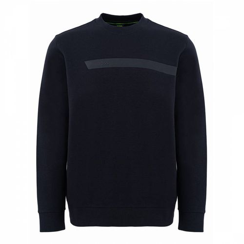 Navy Cotton Blend Sweatshirt - BOSS - Modalova