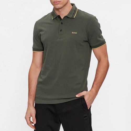 Khaki Cotton Polo Shirt - BOSS - Modalova