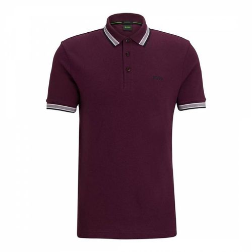 Burgundy Cotton Polo Shirt - BOSS - Modalova