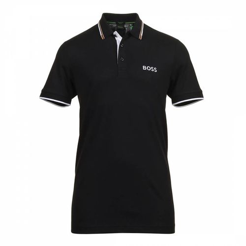 Black Cotton Blend Polo Shirt - BOSS - Modalova
