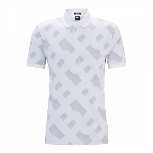 White Cotton Blend Polo Shirt - BOSS - Modalova