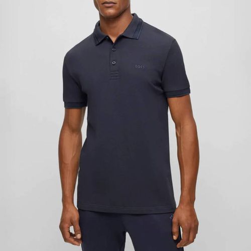 Navy Cotton Polo Shirt - BOSS - Modalova