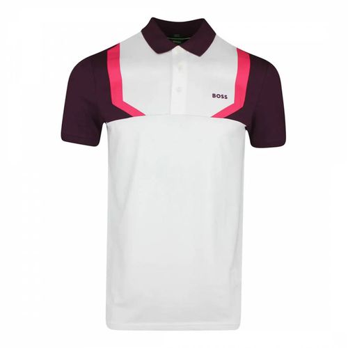 Burgundy Cotton Blend Polo Shirt - BOSS - Modalova