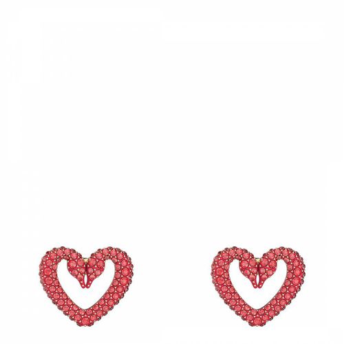 Red Extra Small Heart Una Stud Earrings - SWAROVSKI - Modalova