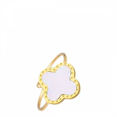 K Gold White Clover Ring - Chloe Collection by Liv Oliver - Modalova