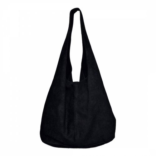 Black Italian Leather Hobo Bag - Anna Luchini - Modalova