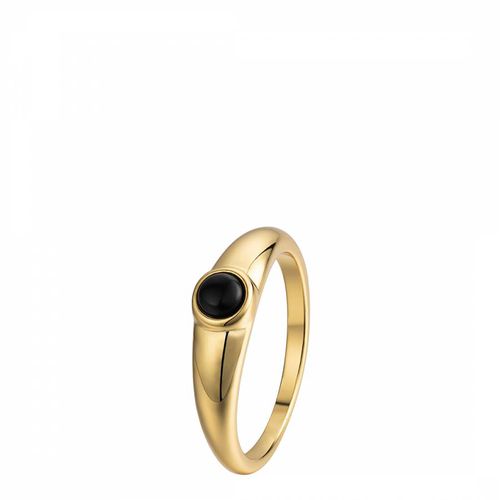 K Gold Plated Ebony Ring - MeMe London - Modalova