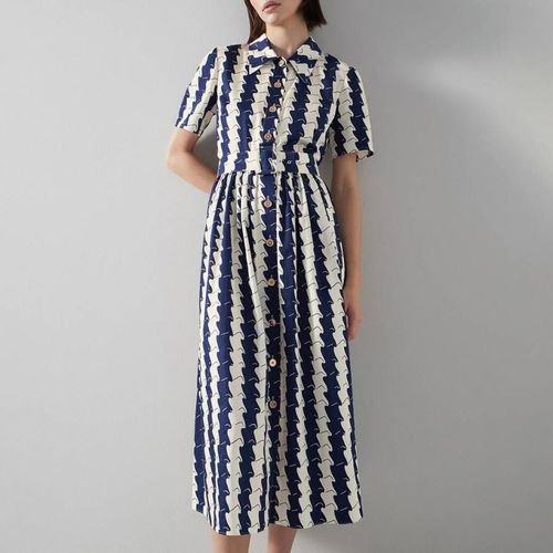 Navy Cotton Blend Calder Dress - L K Bennett - Modalova