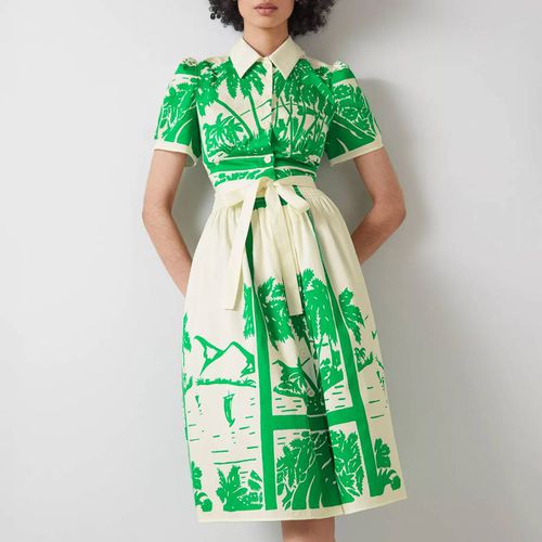 Green and Cream Fellini Dress - L K Bennett - Modalova