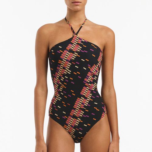 Lumiere High Neck Trim One Piece Swimsuit - Jets - Modalova