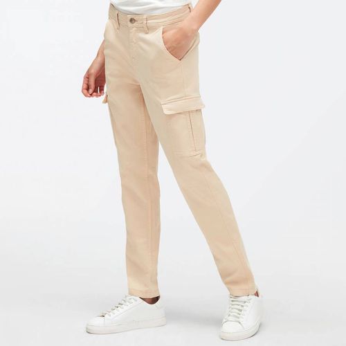 Cream Cotton Blend Cargo Trousers - 7 For All Mankind - Modalova