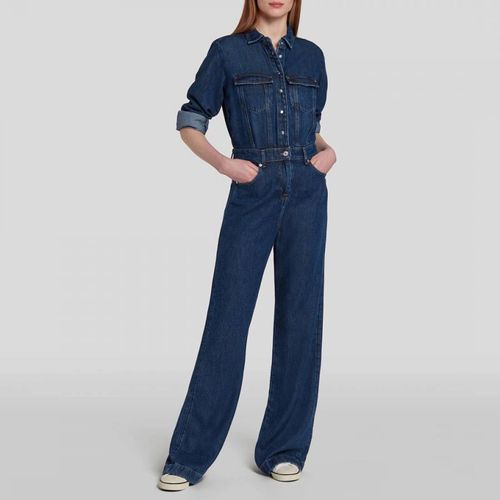 Mid Blue Wide Leg Jumpsuit - 7 For All Mankind - Modalova