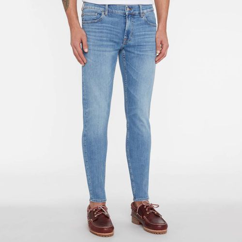 Light Blue Tapered Stretch Jeans - 7 For All Mankind - Modalova