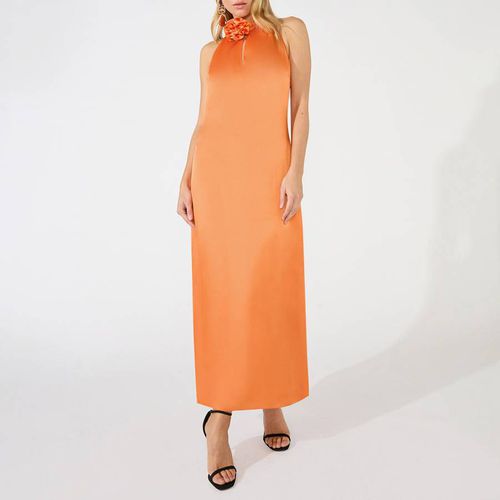 Orange Twist Neck Dress - Ro & Zo - Modalova