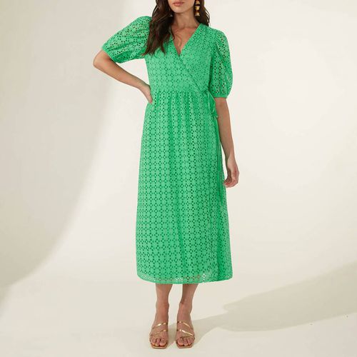 Green Puff Sleeve Broderie Dress - Ro & Zo - Modalova