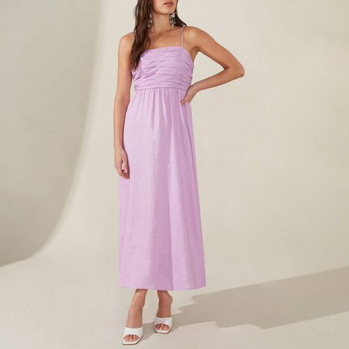 Lilac Strappy Linen Midi Dress - Ro & Zo - Modalova