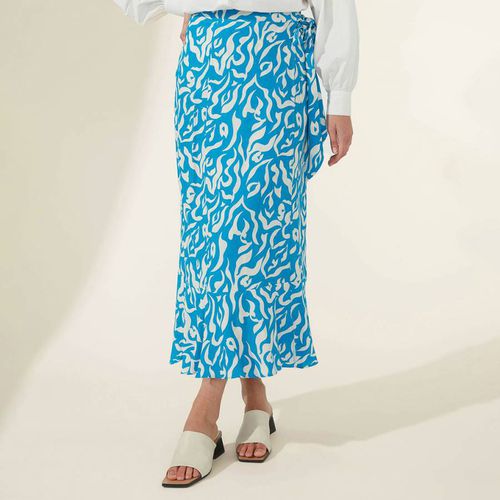 Blue Animal Print Wrap Skirt - Ro & Zo - Modalova