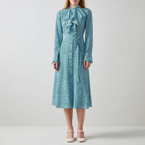 Green/Blue Soni Printed Midi Dress - L K Bennett - Modalova