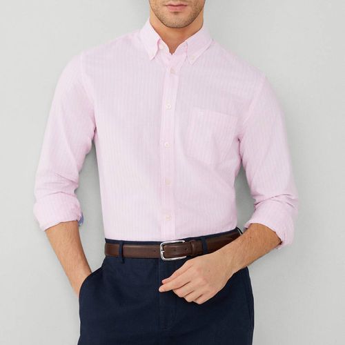 Pink Stripe Slim Fit Cotton Shirt - Hackett London - Modalova