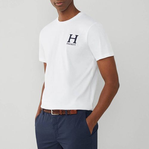 White Classic Fit H Logo T-Shirt - Hackett London - Modalova