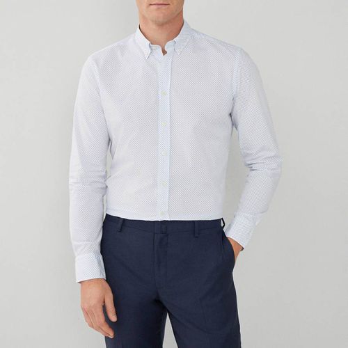 White Print Slim Fit Poplin Cotton Shirt - Hackett London - Modalova