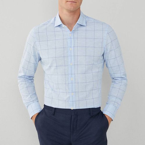 Blue Check Slim Fit Cotton Shirt - Hackett London - Modalova