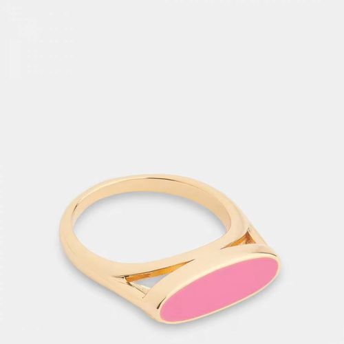 Pink/Gold Enamel Signet Ring - WHISTLES - Modalova