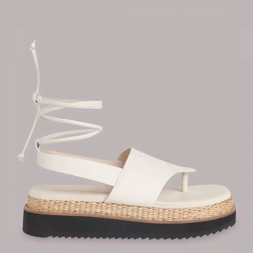 Lia Raffia Platform Leather Sandals - WHISTLES - Modalova