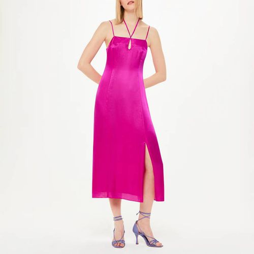 Pink Cut Out Silk Blend Midi Dress - WHISTLES - Modalova