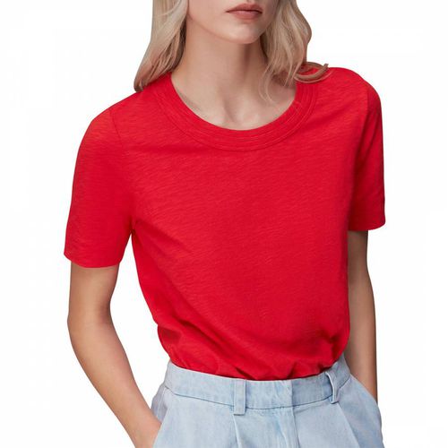 Red Rosa Double Trim Cotton T-Shirt - WHISTLES - Modalova