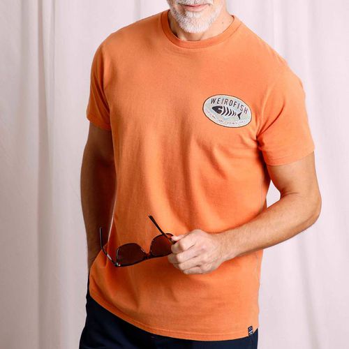 Orange Cotton Back Print T-Shirt - Weird Fish - Modalova