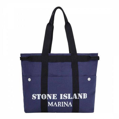 Dark Blue Large Cotton Tote Bag - Stone Island - Modalova