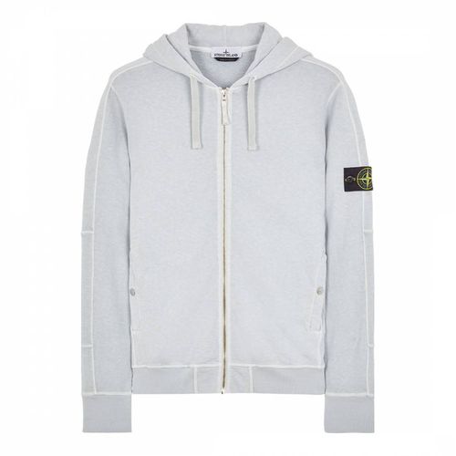 Sky Blue Cotton Zipped Hoodie - Stone Island - Modalova