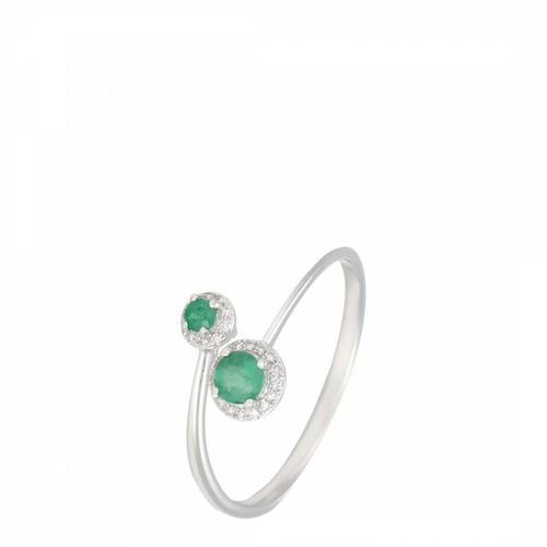 White Gold Levitha Emerald Ring - Diamantini - Modalova
