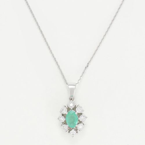 White Gold Thea Emerald Necklace - Diamantini - Modalova